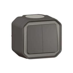 Перемикач/кнопка 2-кл. 10А/250В накл. Legrand Plexo New 069775L колір антрацит