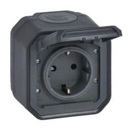 Розетка 2К+З 16А/250В з гвин. клем. накл. Legrand Plexo New 069783L колір антрацит