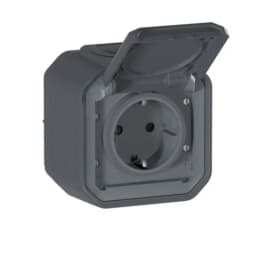 Розетка 2К+З 16А/250В для електробайка накл. Legrand Plexo New 069784L колір антрацит