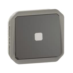Вимикач з підсв. 1-кл. 10А/250В з затримкою часу. мех-м. Legrand Plexo New 069804L колір антрацит