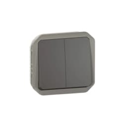 Перемикач/кнопка 2-кл. 10А/250В мех-м. Legrand Plexo New 069805L колір антрацит