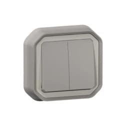 Перемикач/кнопка 2-кл. 10А/250В вбуд. Legrand Plexo New 069815L колір сірий