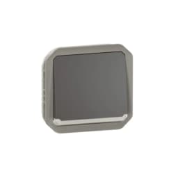 Кнопка з підсв. 1-кл. 10А/250В з перем. мех-м. Legrand Plexo New 069816L колір антрацит