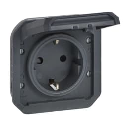 Розетка 2К+З 16А/250В з гвин. клем. мех-м. Legrand Plexo New 069839L колір антрацит