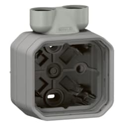 Коробка наклад. 1-пост. з подвійним вводом ISO20 Legrand Plexo New 069846L колір сірий