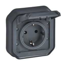 Розетка 2К+З 16А/250В з гвин. клем. вбуд. Legrand Plexo New 069859L колір антрацит