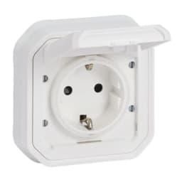 Розетка 2К+З 16А/250В з гвин. клем. і монт. лап. вбуд. Legrand Plexo New 069868L колір білий