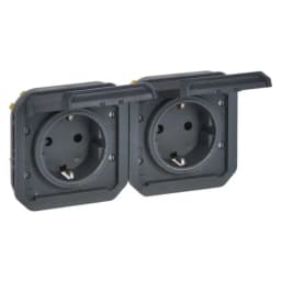 Розетка 2х2К+З 16А/250В гориз. мех-м. Legrand Plexo New 069879L колір антрацит