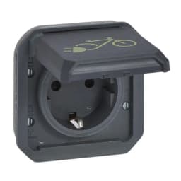 Розетка 2К+З 16А/250В для електробайка мех-м. Legrand Plexo New 069886L колір антрацит