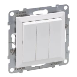 Вимикач 3-кл (гвинт. клеми) 20AX/250V для серії SUNO Legrand 721103 білий