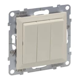 Вимикач 3-кл (гвинт. клеми) 20AX/250V для серії SUNO Legrand 721203 слонова кістка