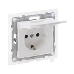 Розетка IP44 із з/к та кришкою і захист. шторками (пруж.клеми) 16А/250V для серії SUNO Legrand 721123 білий