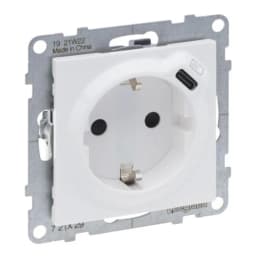 Розетка із з/к та захист. шторками + USB С 1,5А/250V для серії SUNO Legrand 721129 білий