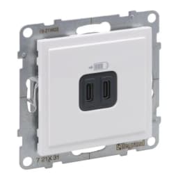 Розетка для заряджання USB С+C 15Вт/5V для серії SUNO Legrand 721131 білий