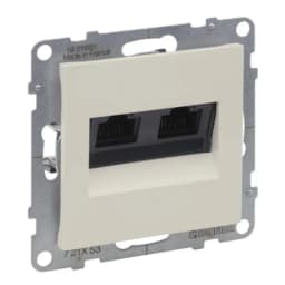 Розетка компьютерна 2-а RJ45 CAT6/UTP для серії SUNO Legrand 721253 слонова кістка