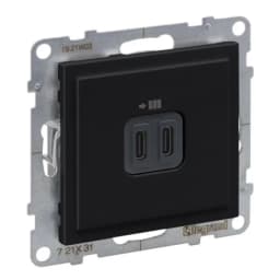 Розетка для заряджання USB С+C 15Вт/5V для серії SUNO Legrand 721431 чорний
