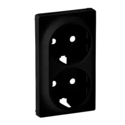 Лицьова панель розетки 2х2к+З 756952 Legrand Valena Life Black колір чорний матовий