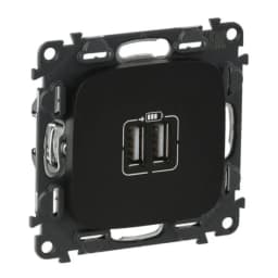 Розетка USB для зарядки подвійна Legrand Valena ALLURE 754998 колір антрацит