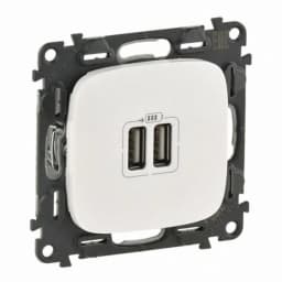 Розетка 2-а USB для зарядки Valena ALLURE 754999 перлина