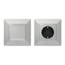 Набір 752354 Valena Life with NETATMO Розумна розетка 2К+З + розумний безпровідний 1-кл вимикач, колір алюміній
