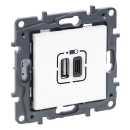 Розетка USB Тип А+C 12Вт+15Вт 5 В Legrand NILOE STEP 863140 колір білий
