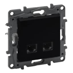 Розетка комп'ютерна 2XRJ45 CAT5e UTP Legrand NILOE STEP 863560 колір чорний