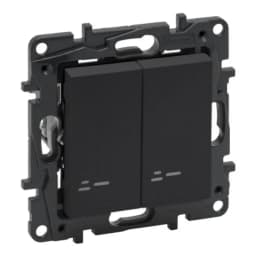 Вимикач з підсв. 2-кл. для серії Niloe Step Legrand 863415 сталь