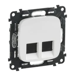 Розетка комп'ютерна подвійна RJ45 UTP 6 cat. Valena ALLURE 753743 білий