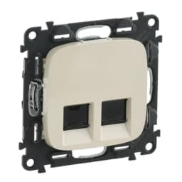 Розетка комп'ютерна подвійна RJ45 UTP 6 cat. Valena ALLURE 753843 слонова кістка