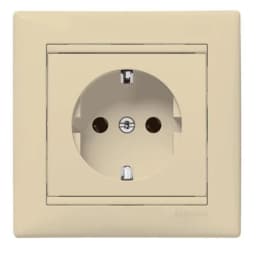 Розетка із заземлювальним контактом і кришкою IP21 Legrand Valena 774322, колір слонова кістка