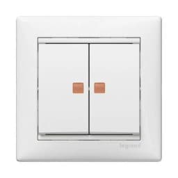 Вимикач з підсв. 2-кл. для серії Valena Classic Legrand 774428 білий глянець