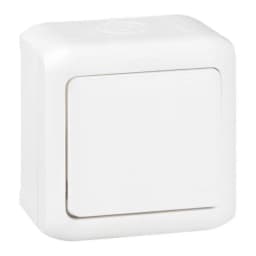 Перемикач накладний 1-клавішний IP44, Forix™ 782363, колір білий