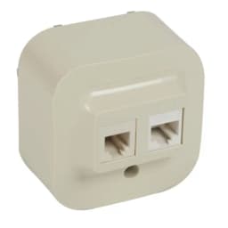 Розетка комп'ютерна + телефонна TF+PC Forix™ 782451, колір слонова кістка