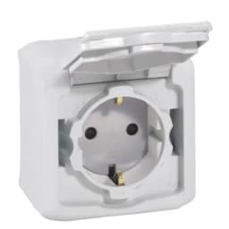 Розетка із заземленням IP44 Forix™ 782393, колір сірий