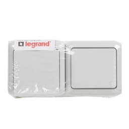 Вимикач 1-кл + розетка із заземленням IP44 Forix™ 782391, колір сірий