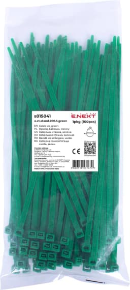 Кабельна стяжка e.ct.stand.200.5.green (100шт), зелена E.NEXT s015041