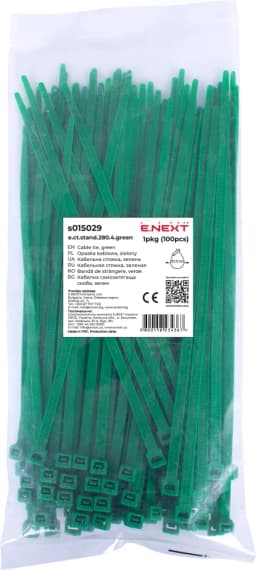 Кабельна стяжка e.ct.stand.280.4.green (100шт), зелена E.NEXT s015029