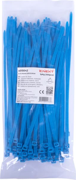 Кабельна стяжка e.ct.stand.200.5.blue (100шт), синя E.NEXT s015042