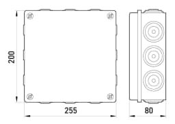 Розподільча коробка e.db.pro.255.200.80 p016006 E.NEXT