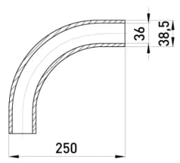 Кутовий з'єднувач металевий e.industrial.pipe.angle.1-1/4" без різьби, 90 град. i0400004 E.NEXT