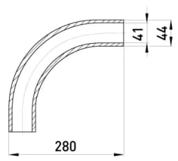 Кутовий з'єднувач металевий e.industrial.pipe.angle.1-1/2" без різьби, 90 град. i0400005 E.NEXT