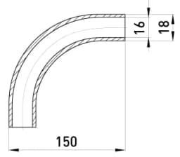 Кутовий з'єднувач металевий e.industrial.pipe.angle.1/2" без різьби, 90 град. i0400001 E.NEXT