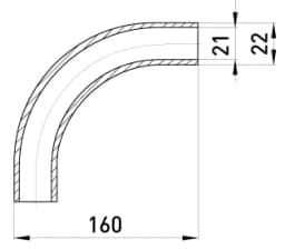 Кутовий з'єднувач металевий e.industrial.pipe.angle.3/4" без різьби, 90 град. i0400002 E.NEXT