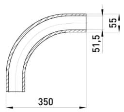 Кутовий з'єднувач металевий e.industrial.pipe.angle.2" без різьби, 90 град. i0400006 E.NEXT