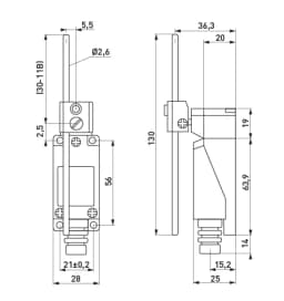 Вимикач кінцевий e.limitswitch.02 важіль регульований по довжині s0070006 E.NEXT