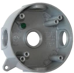 Коробка розподільча (монтажна) металева без кришки e.industrial.pipe.db.round.thread.5.x.3/4", кругла на 5 різьбових вводів для труб 3/4" i0530011 E.NEXT