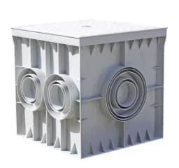 Колодязь кабельний пластиковий e.manhole.300.300.300.6.cover, 300х300х300мм, 6 виходів під трубу, з кришкою CP303032 E.NEXT