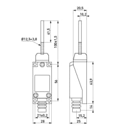 Вимикач кінцевий e.limitswitch.07 важіль-ексцентрик з пластиковим кінцем s0070011 E.NEXT