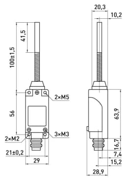 Вимикач кінцевий e.limitswitch.10 важіль-ексцентрик з металевим кінцем s0070014 E.NEXT