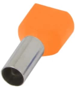 Ізольований наконечник e.terminal.stand.te.2.0.75.orange (TE7508 orange) 2x0,75 кв.мм, помаранчевий, 100шт s4037001 E.NEXT